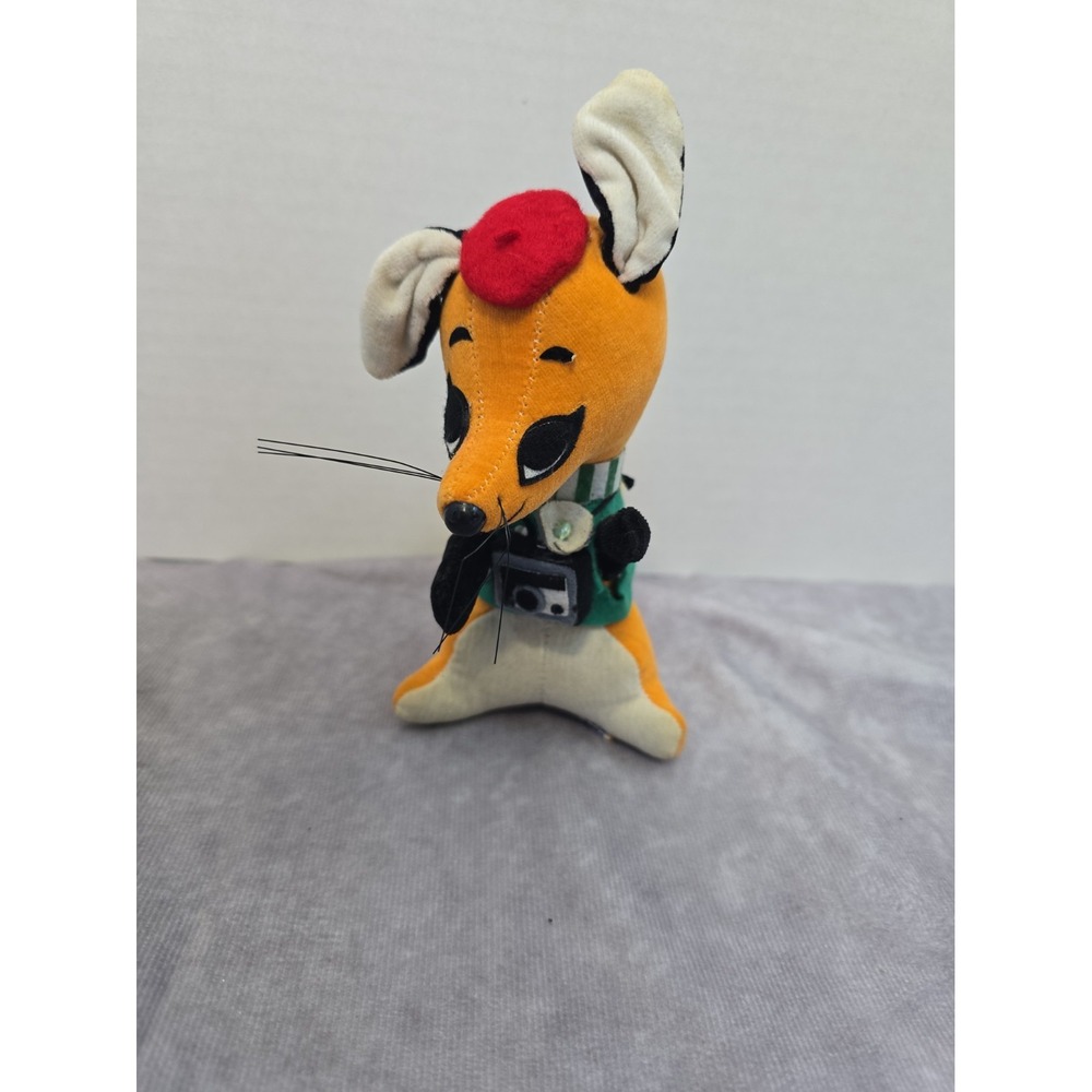Vintage Dream Pets R. Dakin Fox With Camera Stuffed Animal Toy Made in Japan
